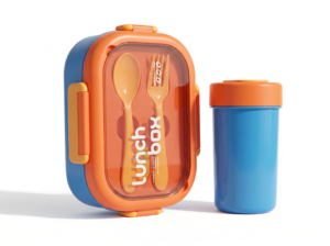 Lunch Box Set 2in1 Orange/Blue T200